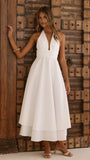 Kathy Halter Neck Maxi Dress White