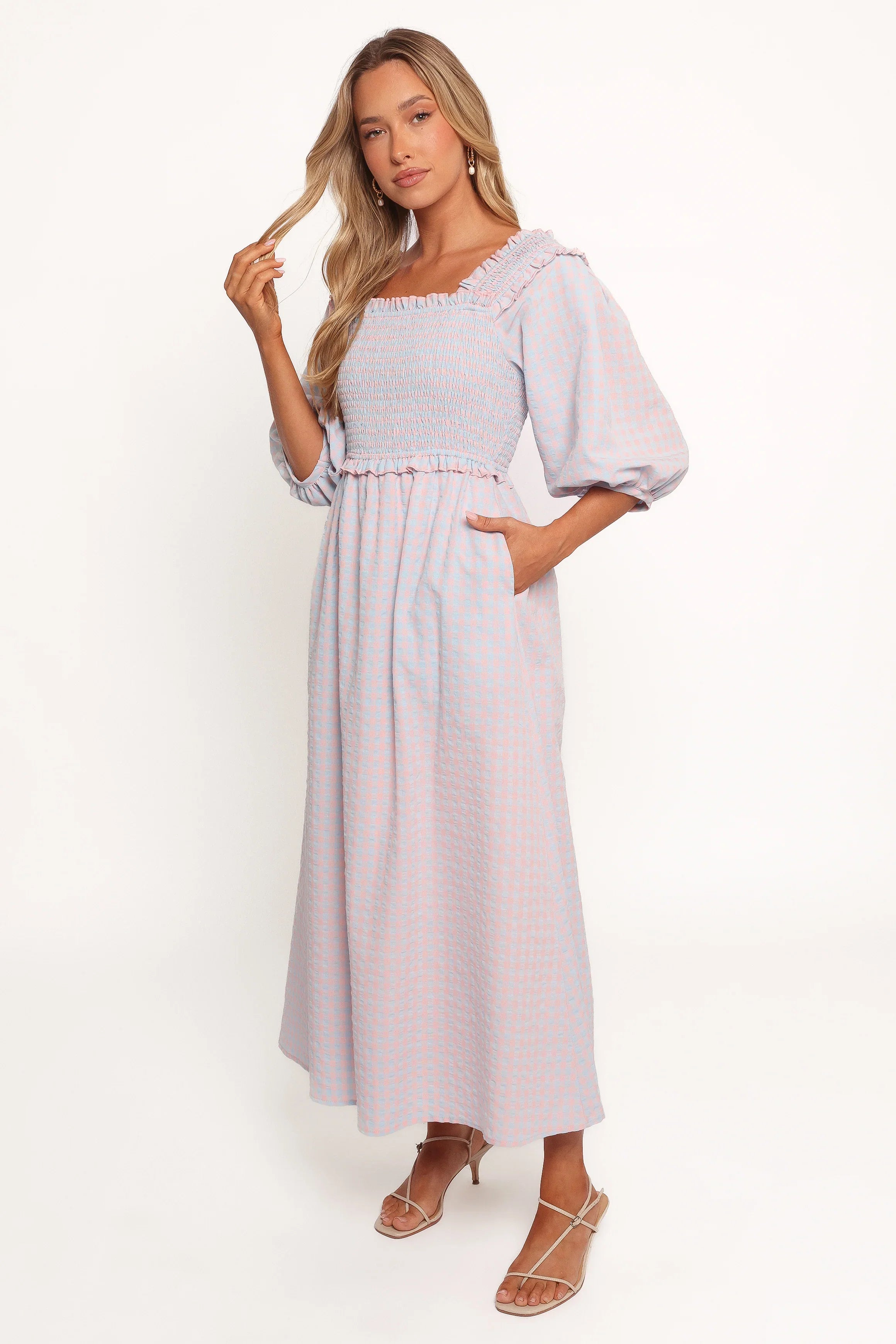 Lille Midi Dress Blue Gingham
