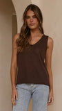 Annie Scoop Neck Tank Chocolate