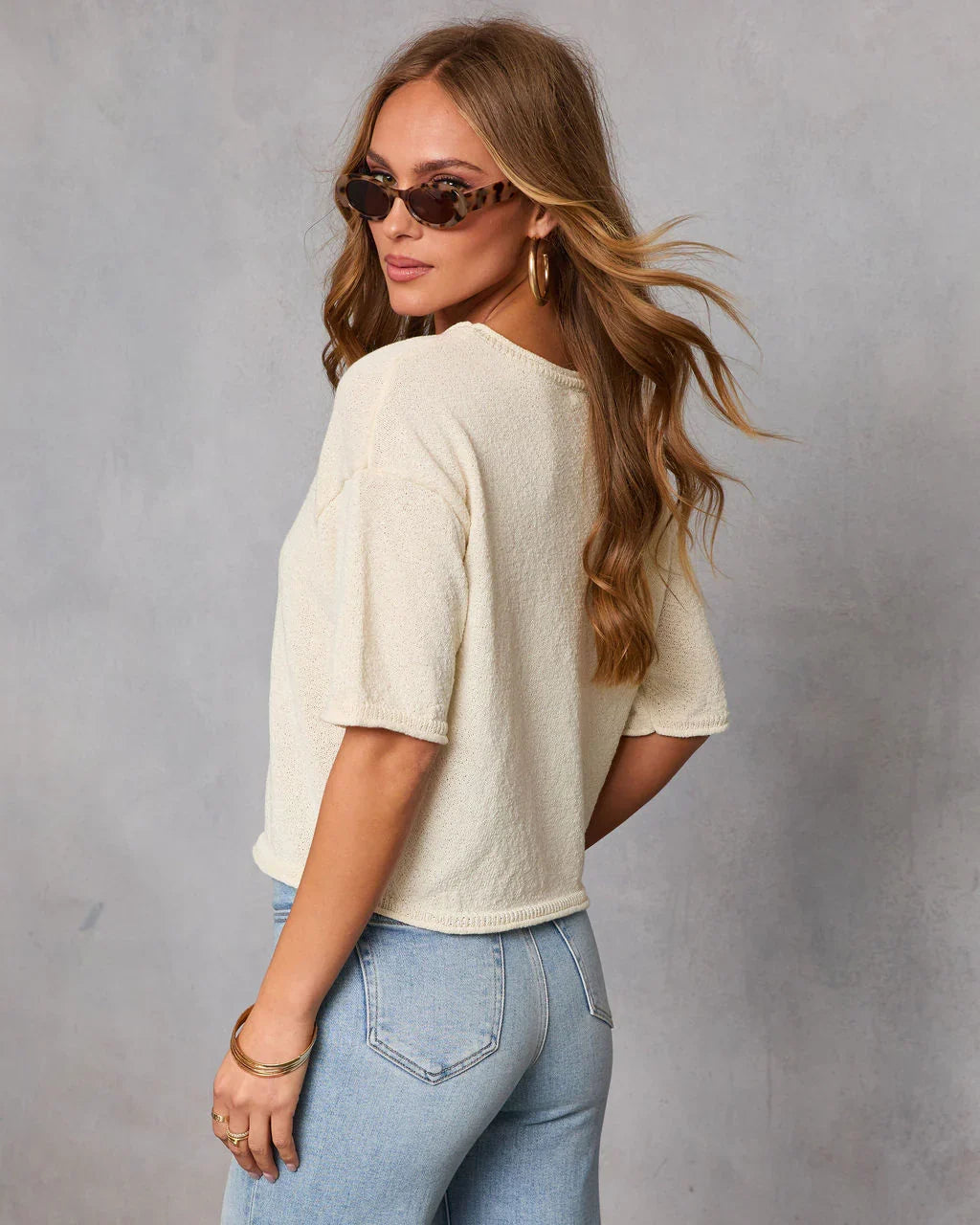Soft Balance Knit Short Sleeve Top