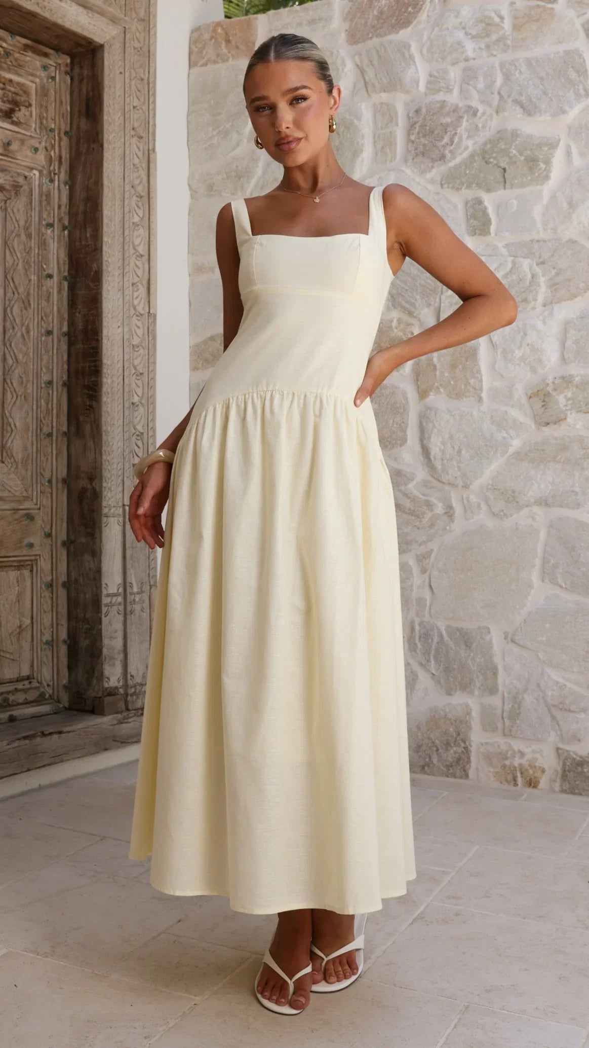 Lucy Drop Waist Maxi Dress Butter