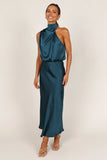 Anabelle Halter Neck Midi Dress Teal