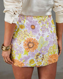 Dazzle Darling Floral Sequin Mini Skirt