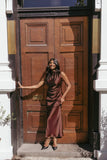 Meryn High Neck Dress Brown