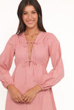 Riven Long Sleeve Maxi Dress Pink