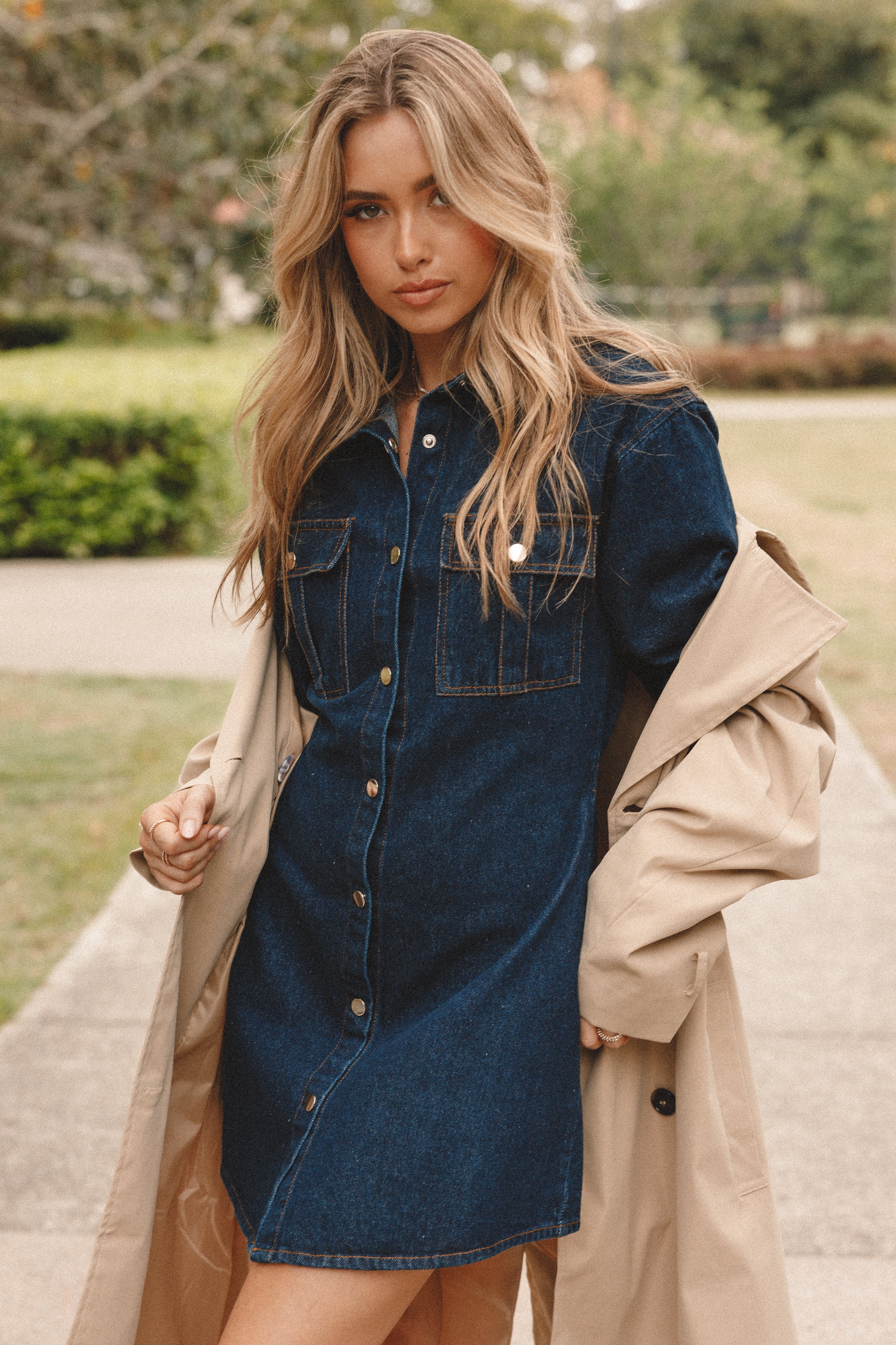 Hailey Denim Mini Dress Dark Denim