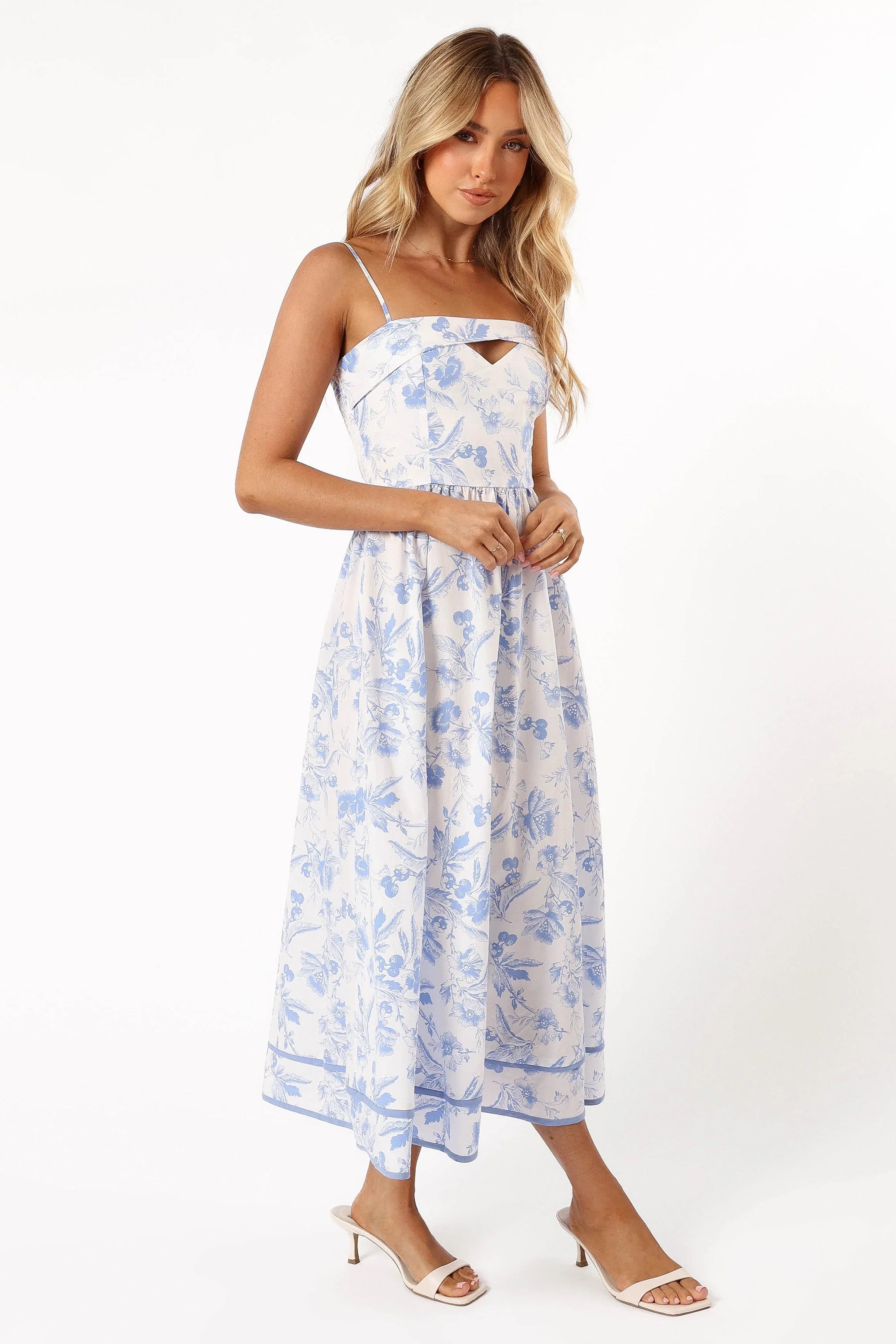 Flora Midi Dress Blue Floral