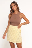 Palma Knit Mini Skirt Butter Yellow