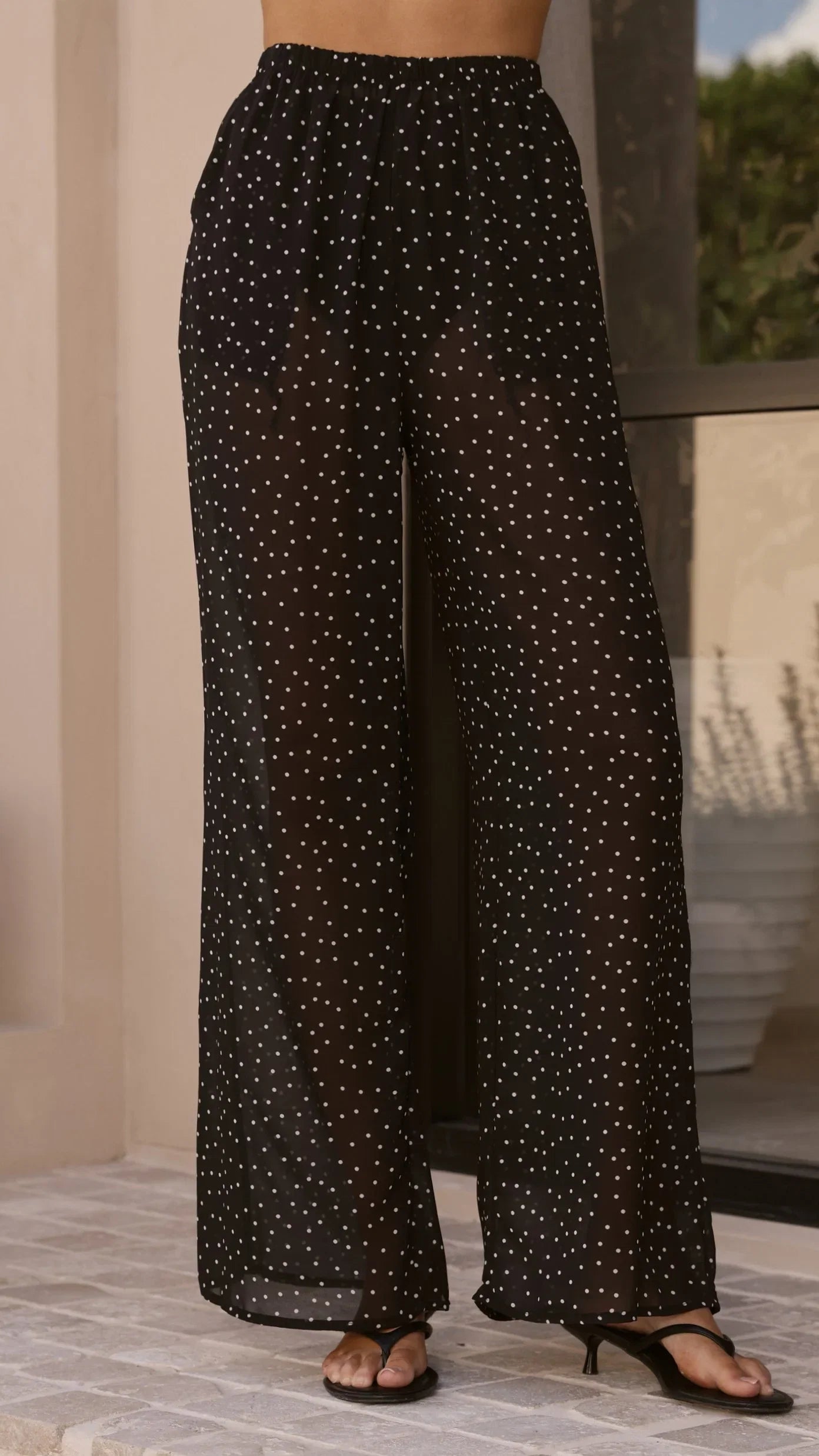 Zavier Oversized T Shirt and Polka Dot Pants Set White Black
