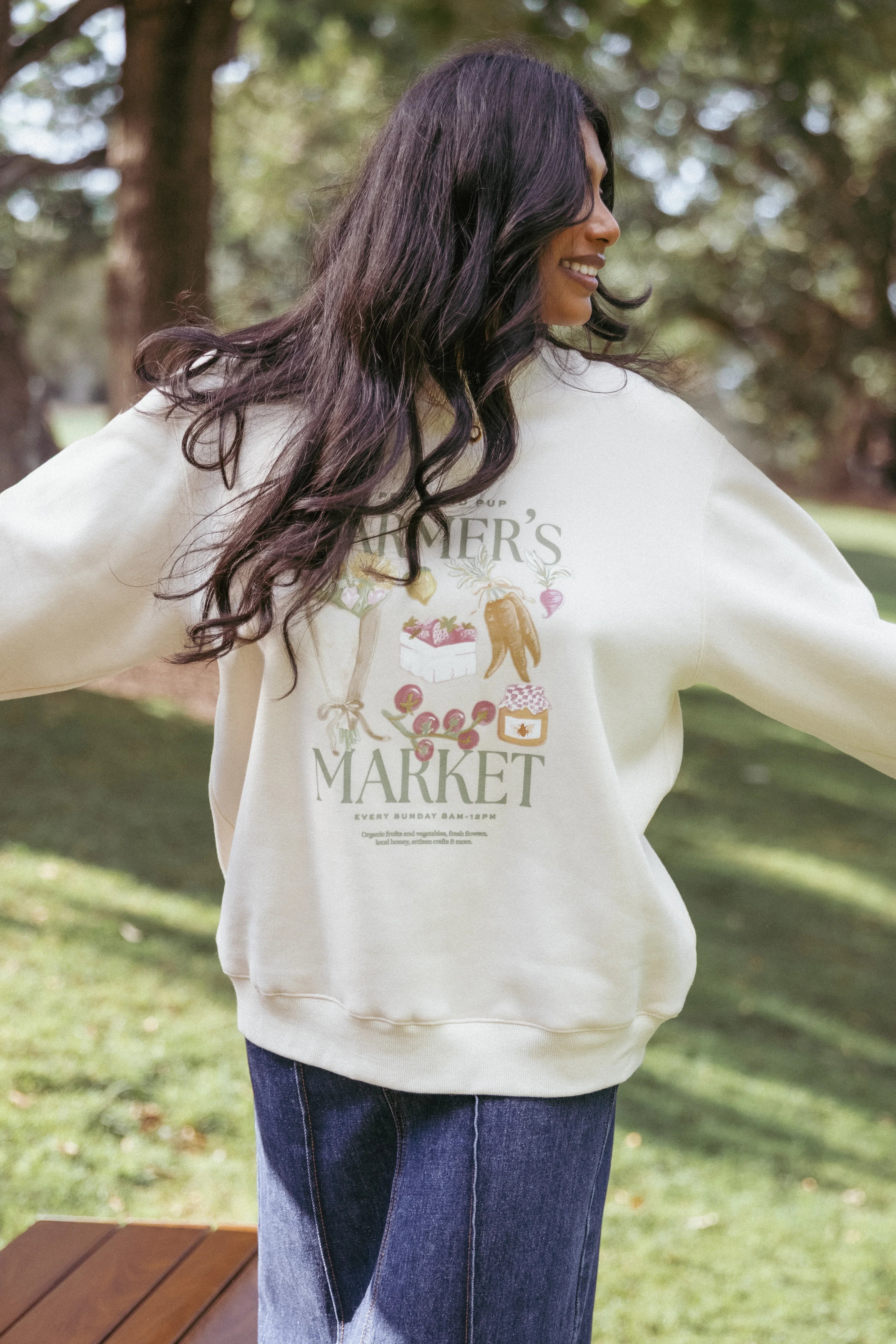 Farmers Market Sweatshirt Cream