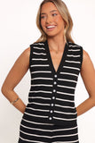 Juna Knitted Pant Set Black White Stripe