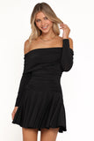 Messina Off Shoulder Mini Dress Black