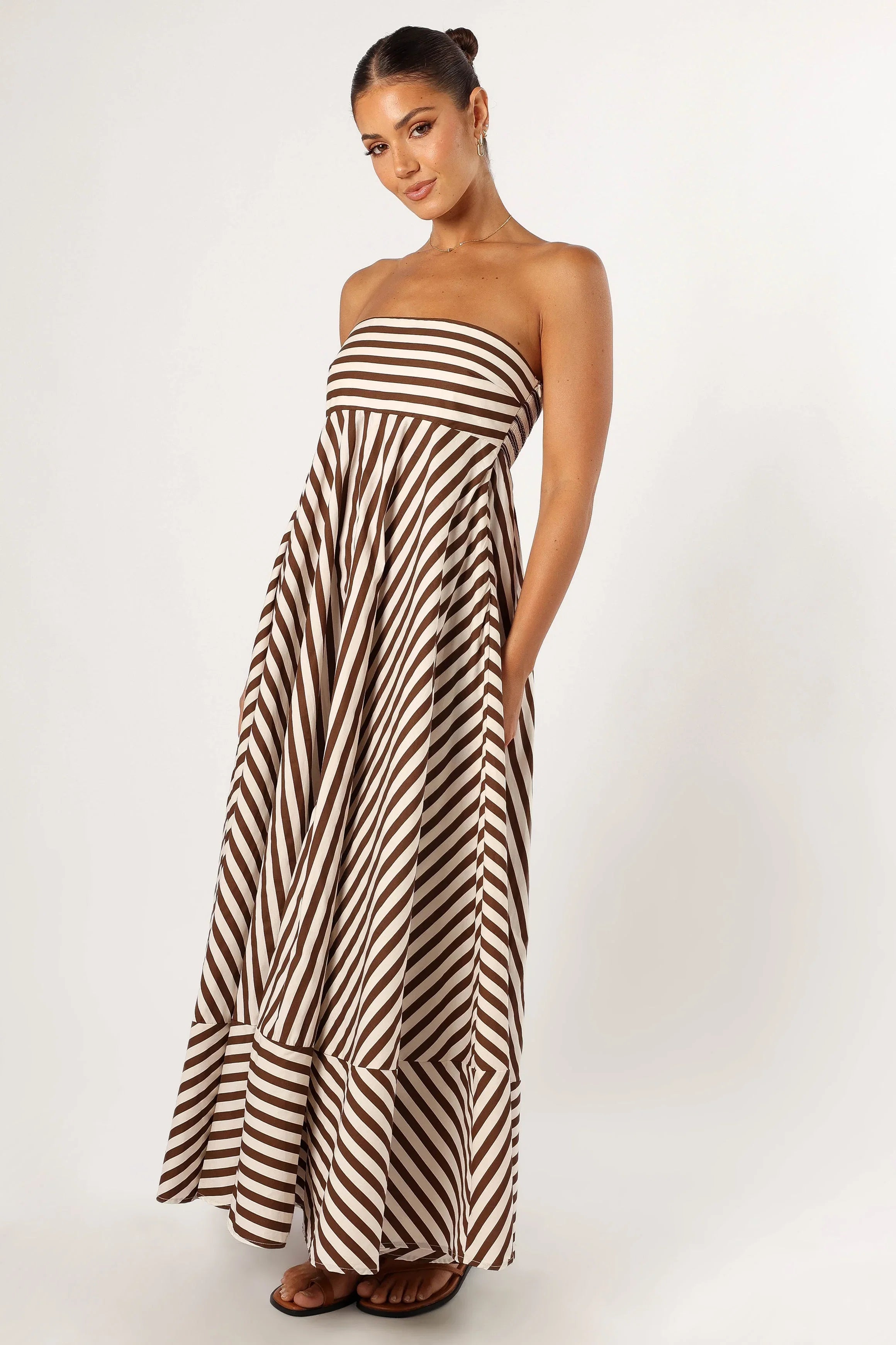 Bowie Strapless Maxi Dress Chocolate