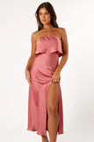 Vienna Strapless Midi Dress Dusty Rose