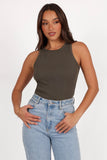 Ari Ribbed Tank Top Olive