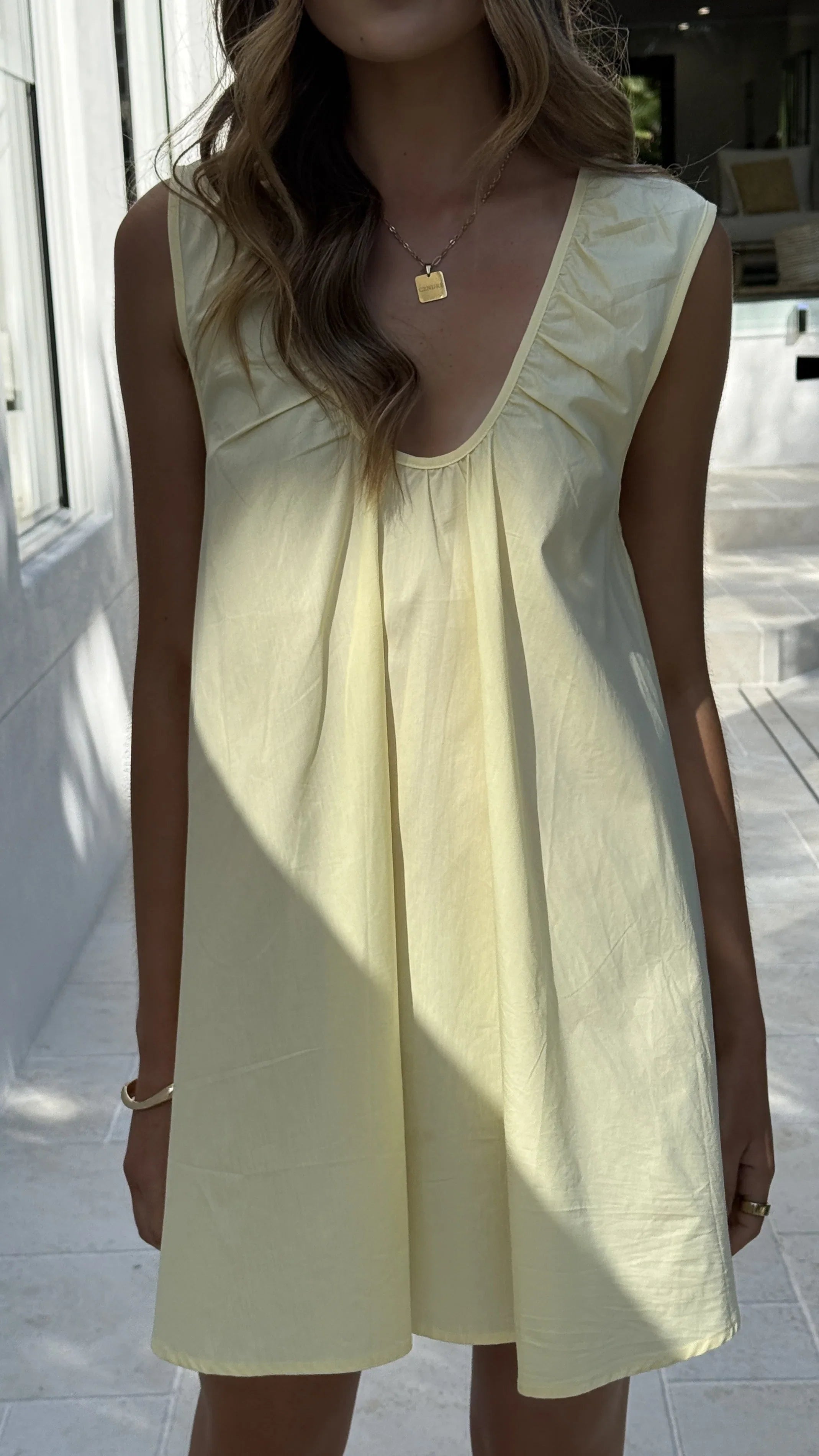 Vanessa Oversized Mini Dress Yellow