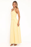 Emalia Halter Maxi Dress Pale Yellow