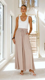 Avery Wide Leg Pants Beige