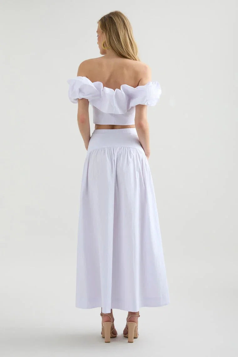 Savannah Maxi Skirt White