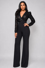 Lori Black Sequin Jumpsuit