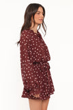 Michelle Romper Burgundy Polka Dot