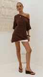 Keisha Off The Shoulder Top Chocolate