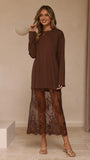 Kailey Lace Maxi Dress Brown