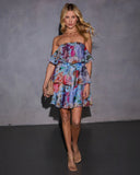 Eloisa Tiered Strapless Floral Mini Dress