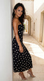 Romelia Polka Dot Maxi Dress Black