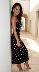 Romelia Polka Dot Maxi Dress Black