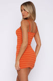 Ive Been Thinking Knit Mini Dress Orange Stripe