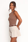 Ari Ribbed Tank Mocha