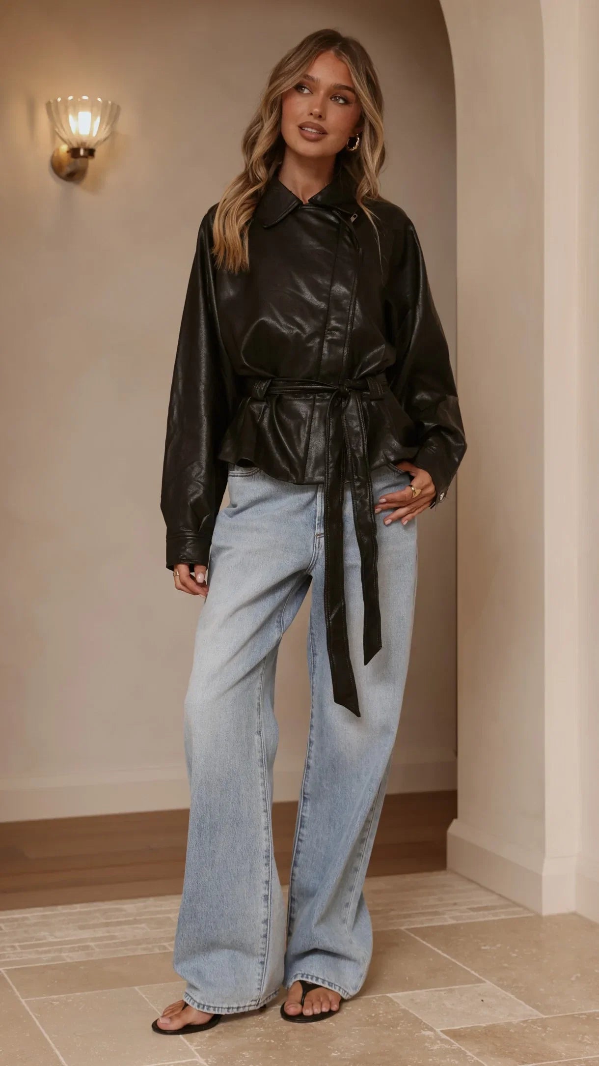 Marzia Tie Waist Jacket Black
