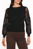 Cailin Sheer Sleeve Top Black
