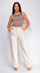 Cora Linen Pants Beige