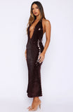 Never Tear Us Apart Sequin Midi Dress Burgundy