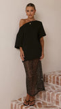 Verlo Sequins Maxi Skirt Black