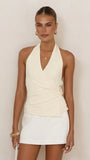 Brylen Halter Neck Top Butter