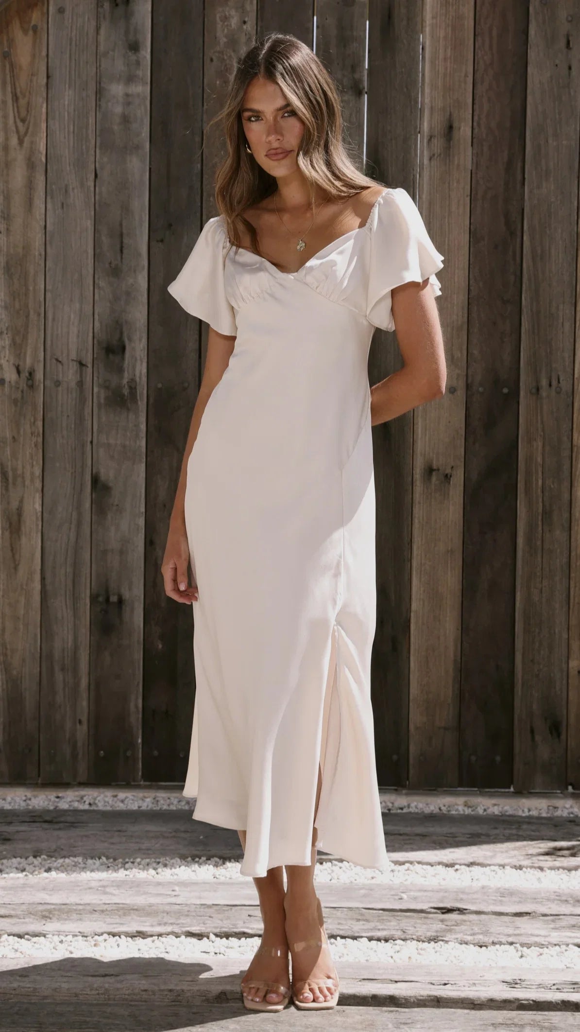 Louisa Midi Dress Ivory