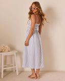 Liorah Front Tie Striped Maxi Dress
