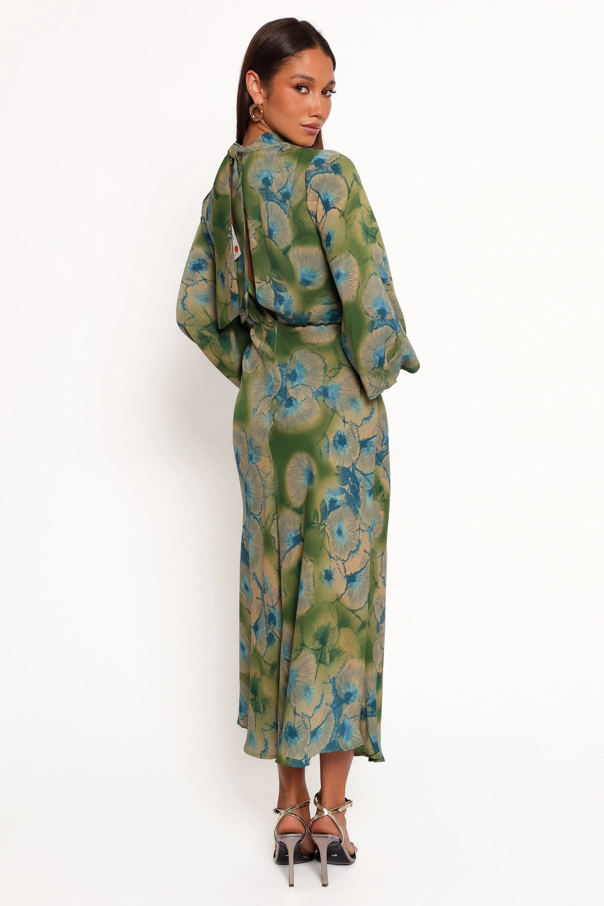 Perrie Long Sleeve Midi Dress Green