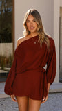 Katara Off Shoulder Top Burgundy