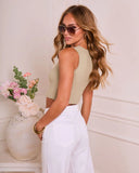 Basic Theory Sleeveless Knit Button Down Top