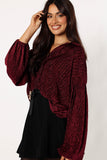 Cadence Long Sleeve Top Burgundy