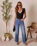 Wilma Ribbed Short Sleeve Top