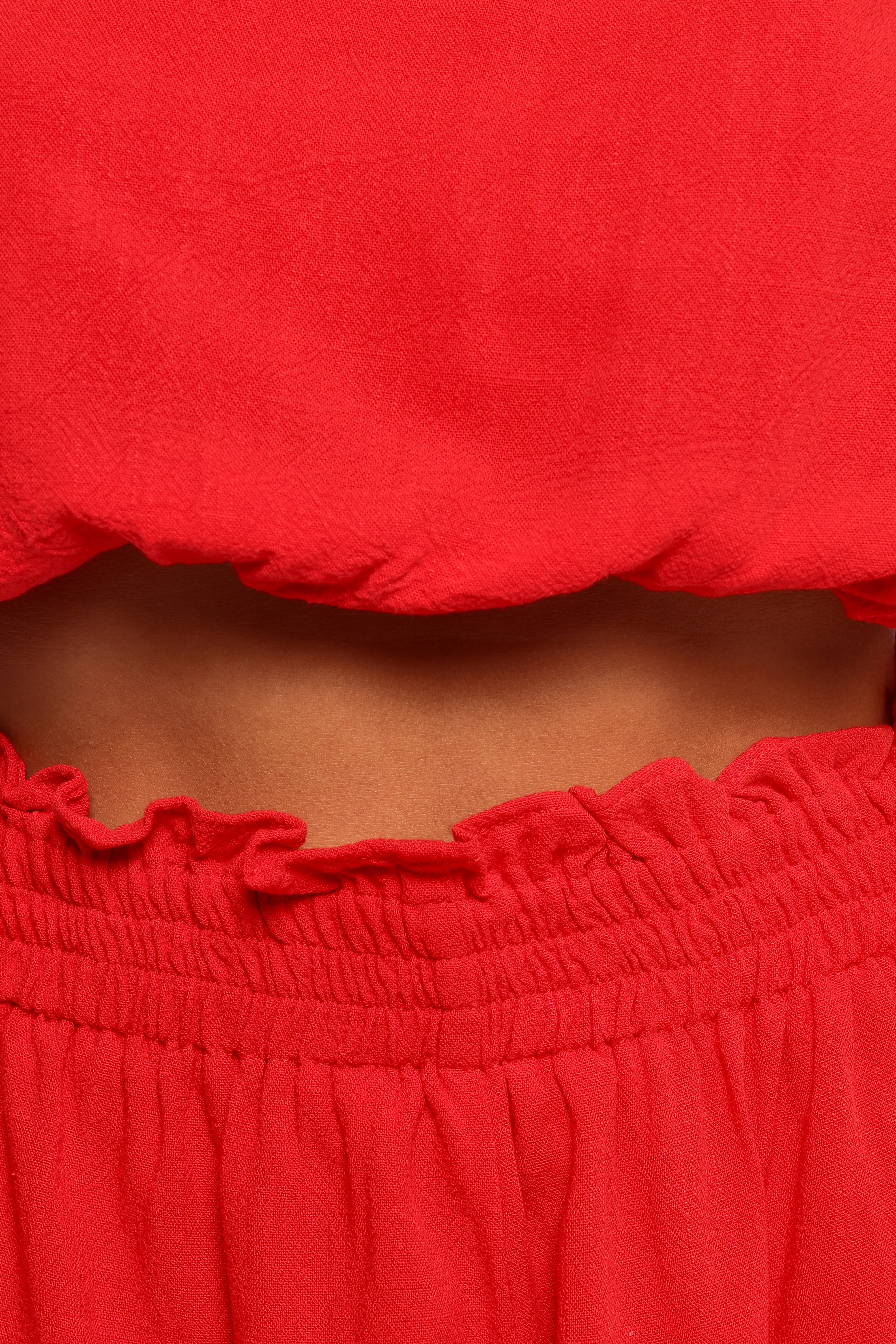 Sally Top Short Set Red
