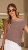 Robin Off Shoulder Top Chocolate