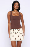 Dazzle Darling Mini Skirt Cream Chocolate Polka Dot