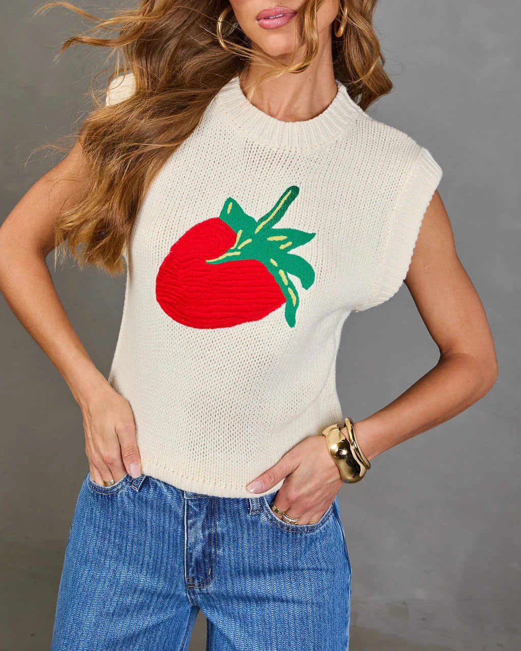 Berry Darling Knit Strawberry Sweater