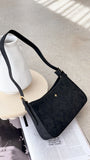 Lilu Shoulder Bag Black Suede